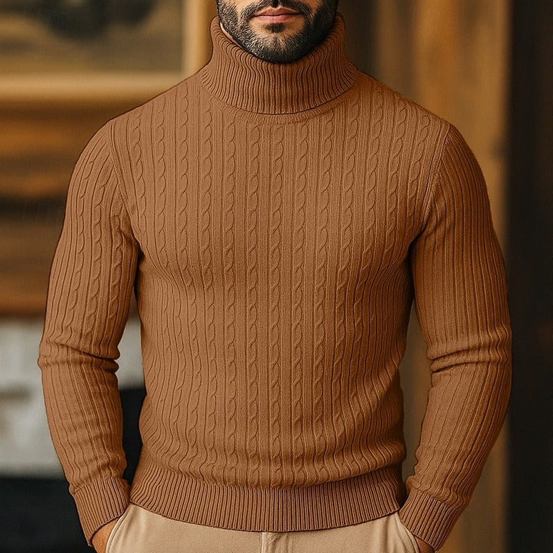 Cable Knit Turtleneck Sweater