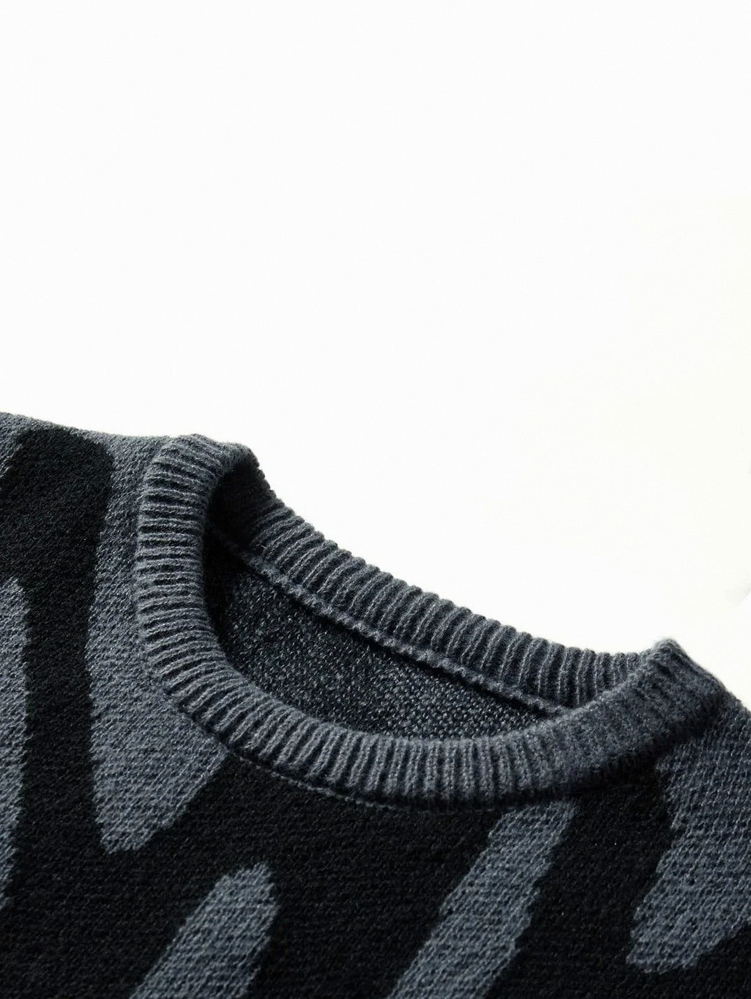 Graphic Knit Crew Neck Sweater