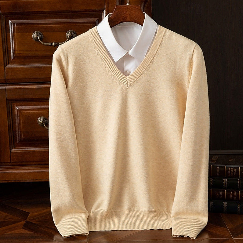 Knit V Neck Long Sleeve Sweater