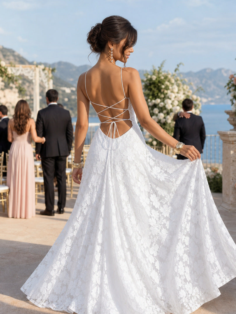 Lace Spaghetti Strap Maxi Dress