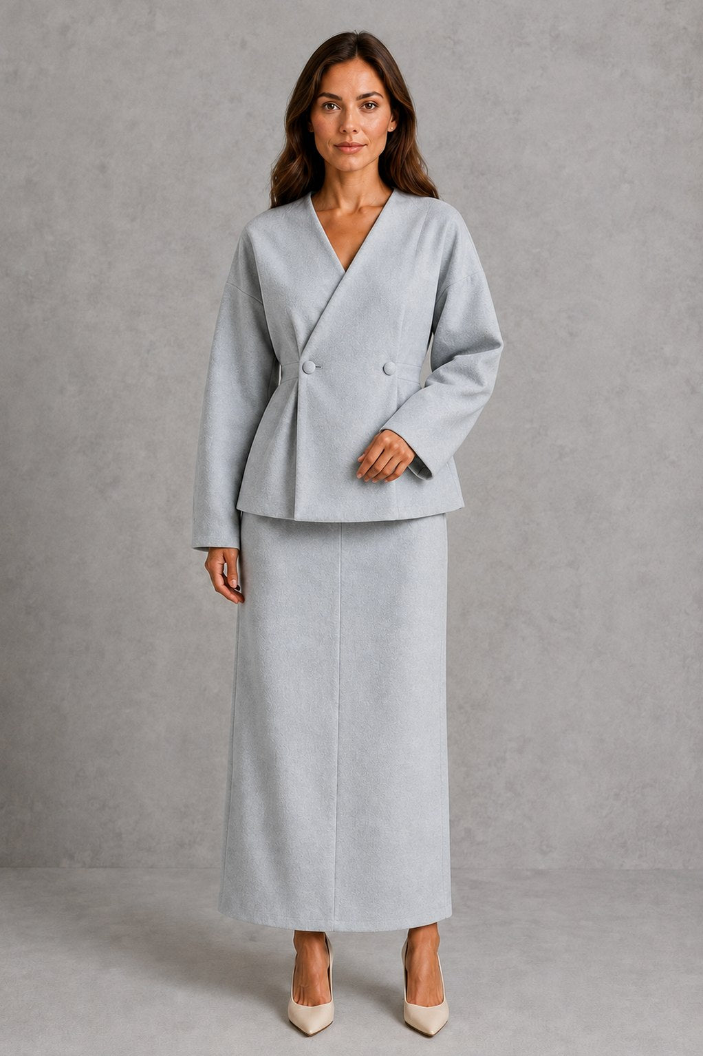 Long Sleeve Double Breasted Two Piece Set