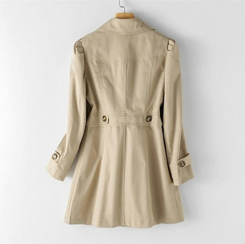 Poplin Long Sleeve Button Front Trench Coat