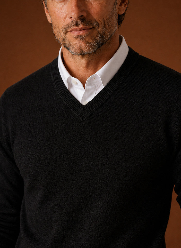 Regular Fit V Neck Knit Sweater