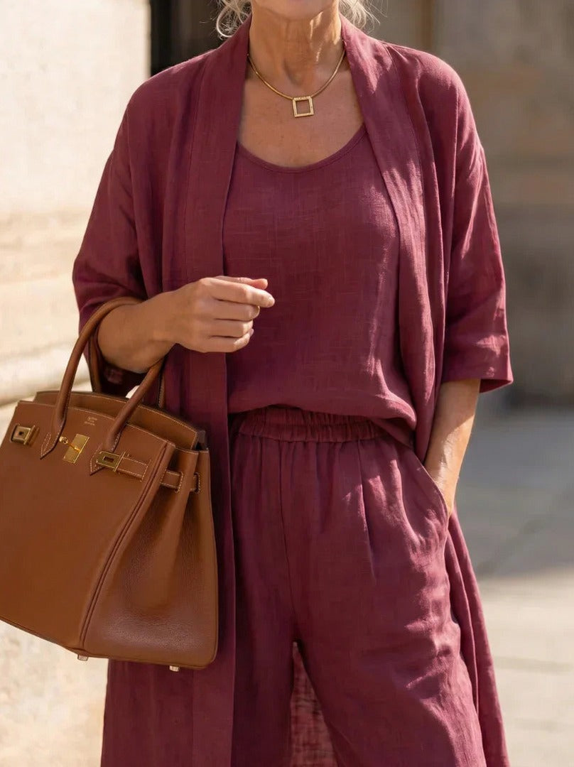 Relaxed Cardigan and Wide Leg Matching Set