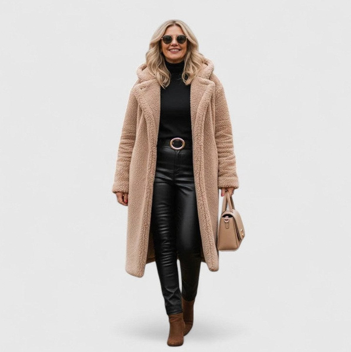 Sherpa Long Sleeve Hooded Coat