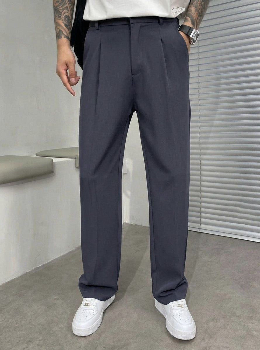 Double Pleat Wide Leg Dress Pants
