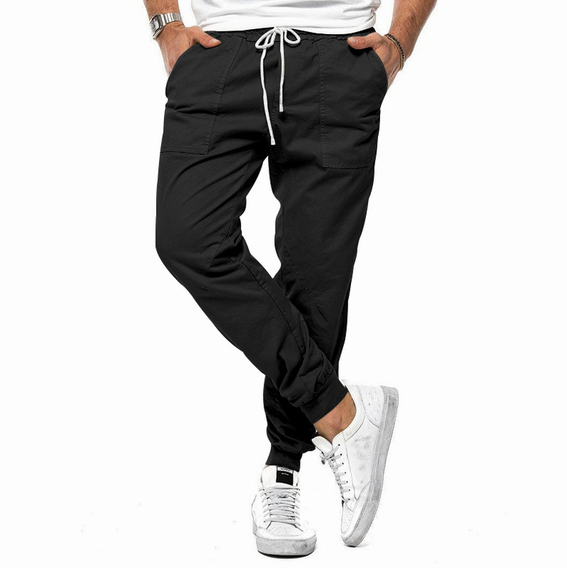 Twill Relaxed Fit Drawstring Joggers