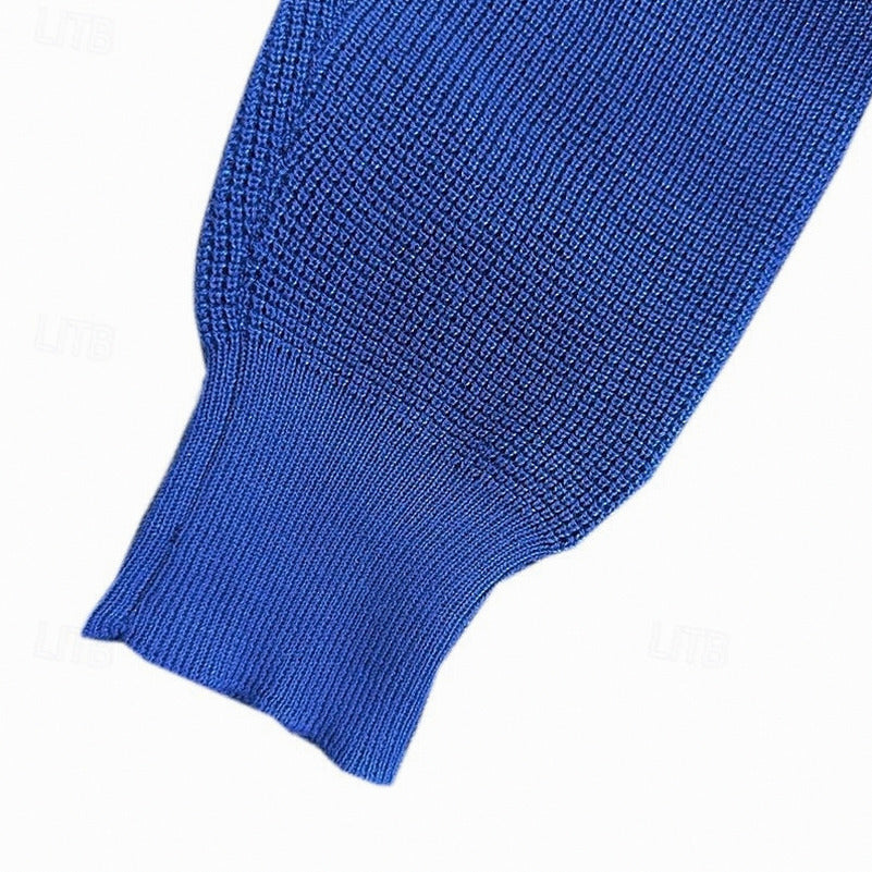 Waffle Knit Stand Collar Sweater
