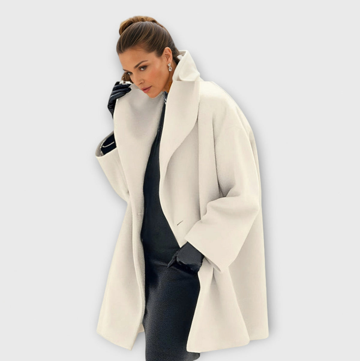 Wide Lapel Long Sleeve Oversized Coat
