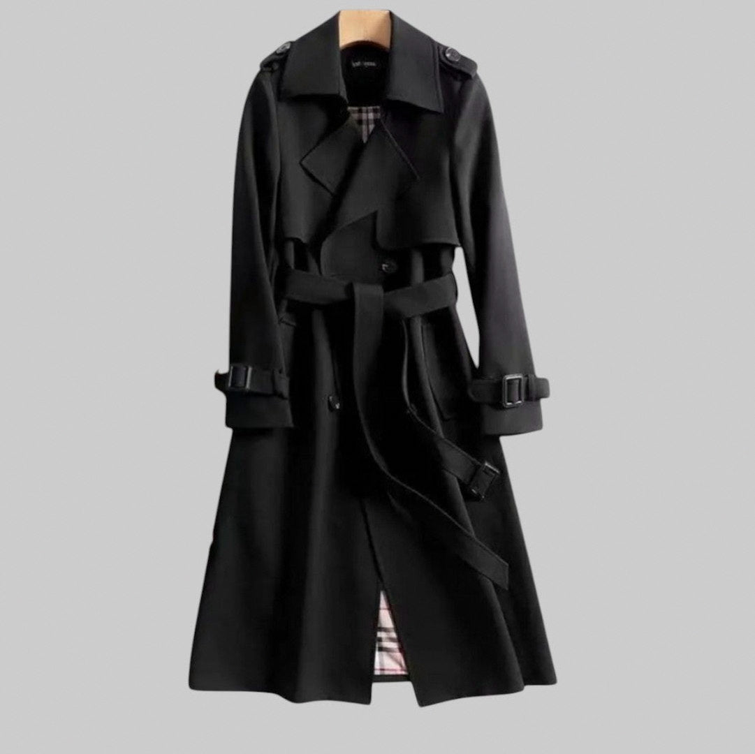 Belted Long Sleeve Trench Coat