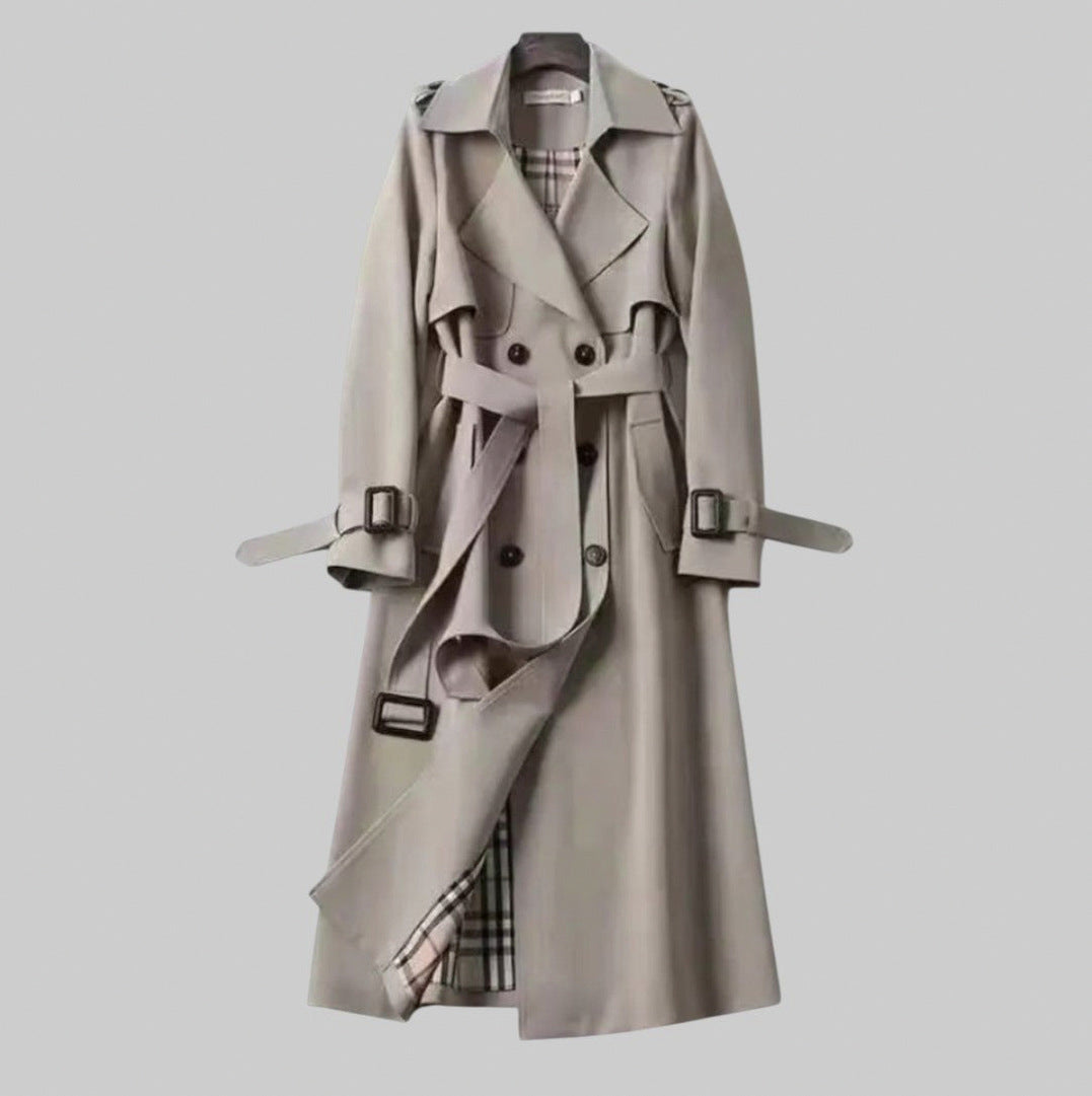 Belted Long Sleeve Trench Coat