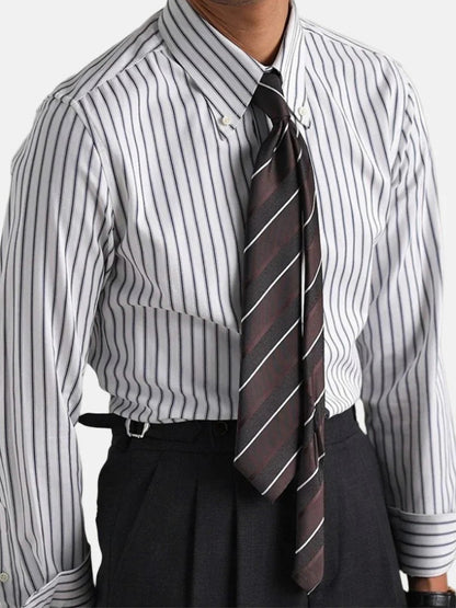 Striped Point Collar Dress Shirt