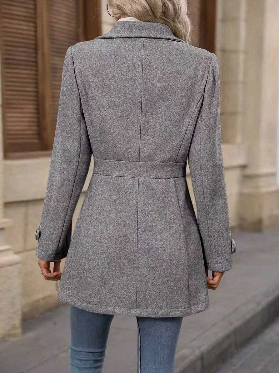 Button Front Long Sleeve Coat