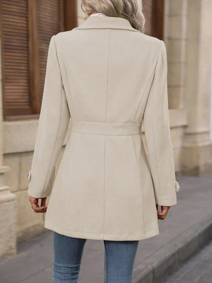 Button Front Long Sleeve Coat