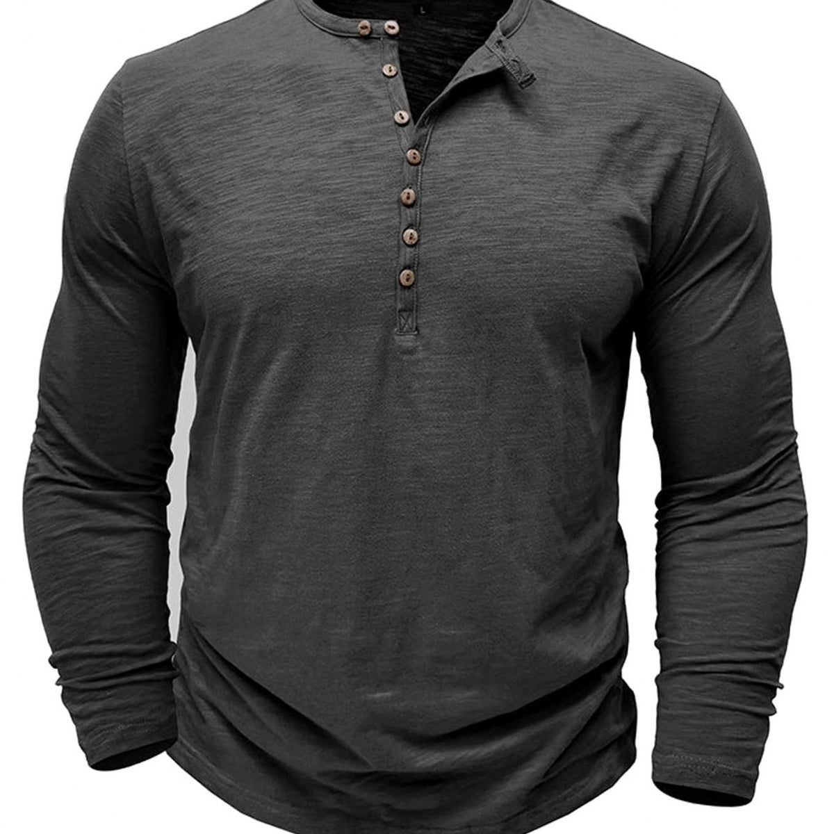 Button Front Long Sleeve Henley