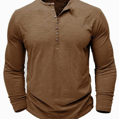 Button Front Long Sleeve Henley