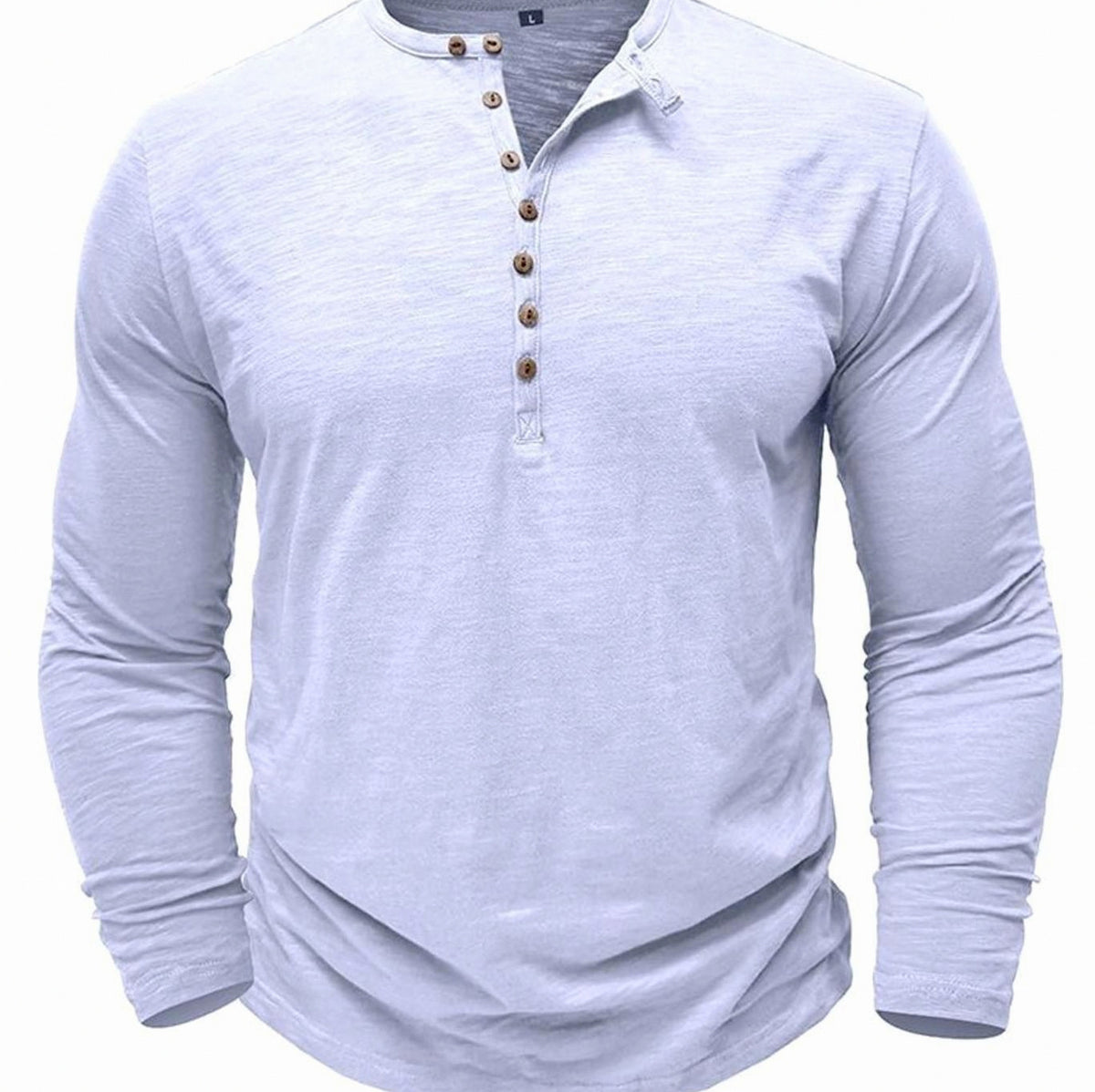 Button Front Long Sleeve Henley