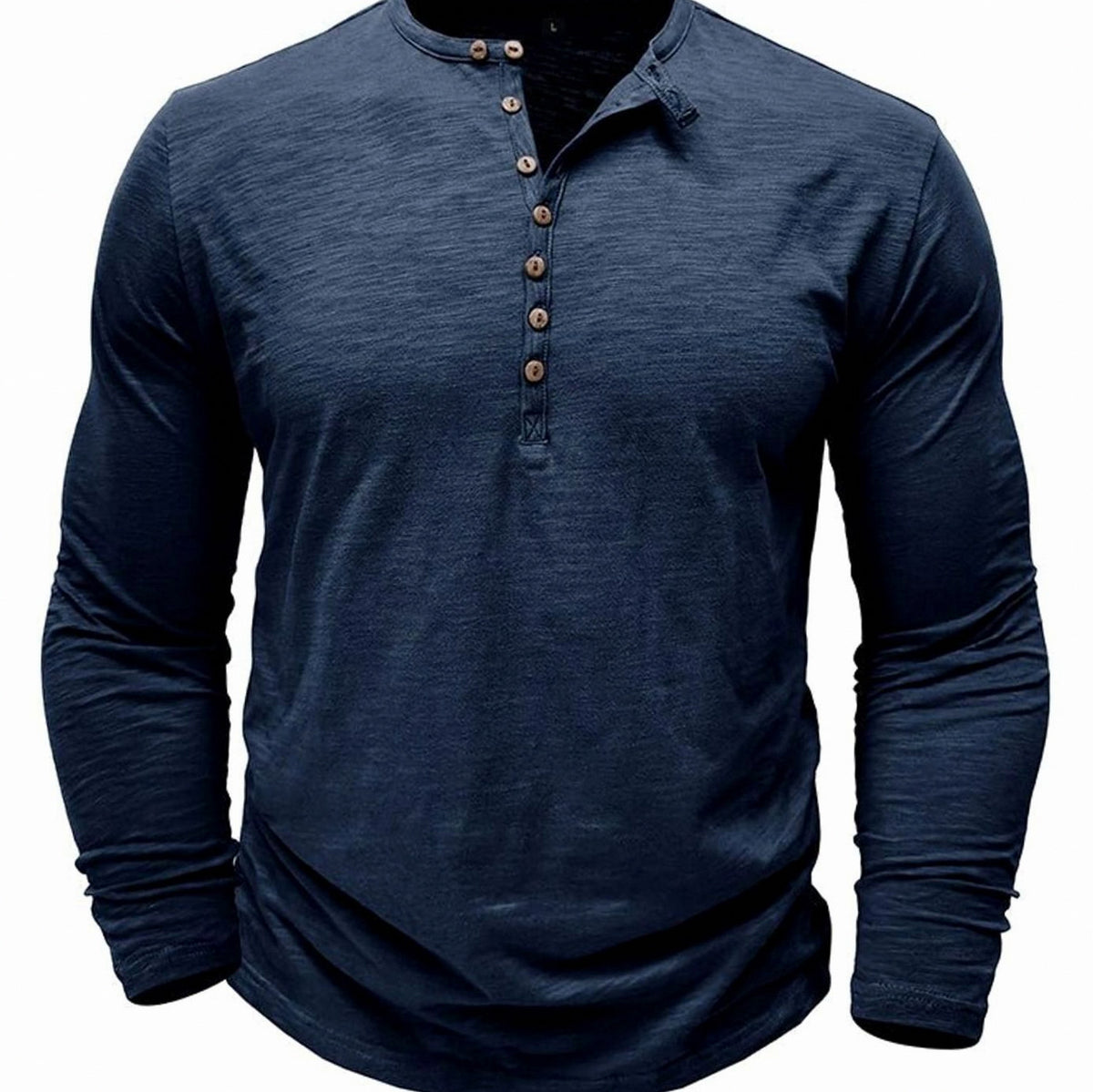 Button Front Long Sleeve Henley