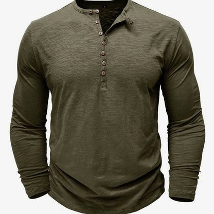 Button Front Long Sleeve Henley