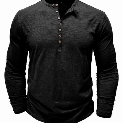 Button Front Long Sleeve Henley