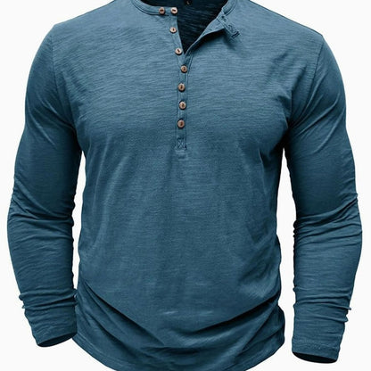 Button Front Long Sleeve Henley