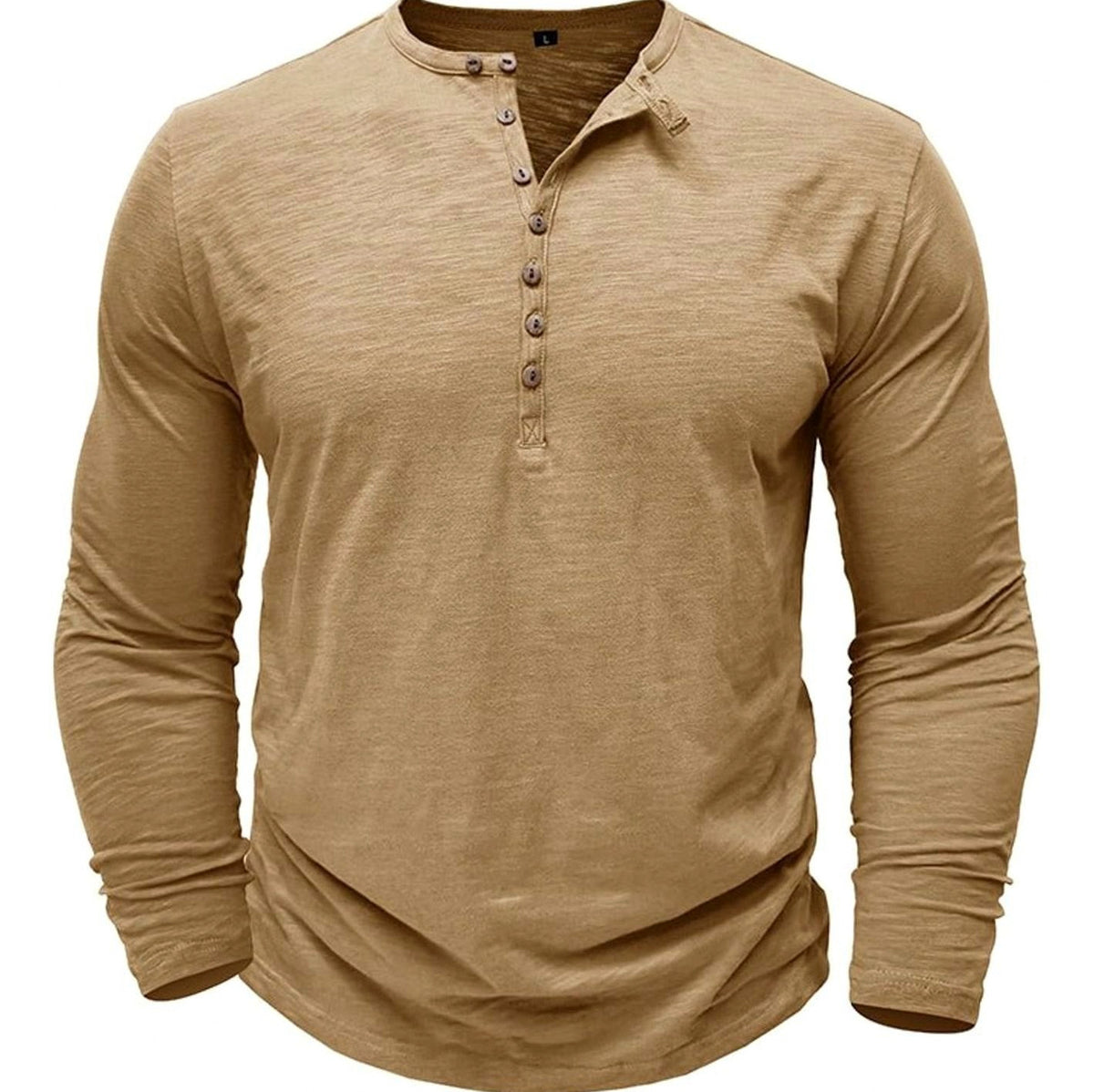 Button Front Long Sleeve Henley