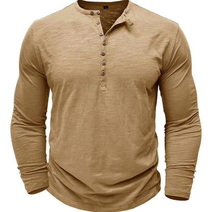 Button Front Long Sleeve Henley