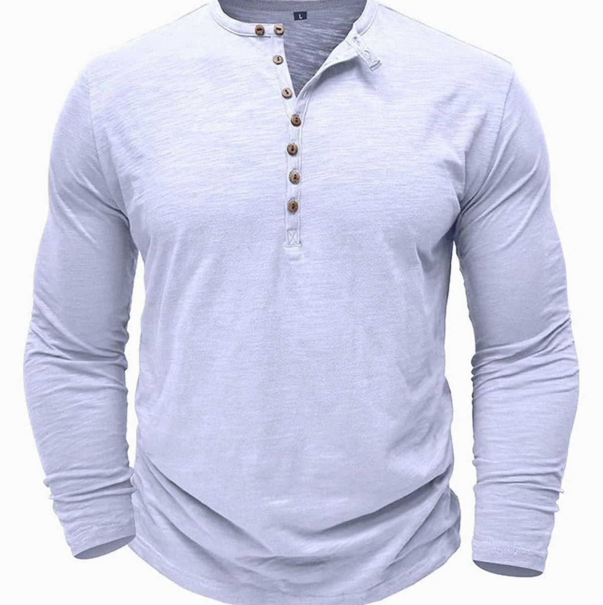 Button Front Long Sleeve Henley