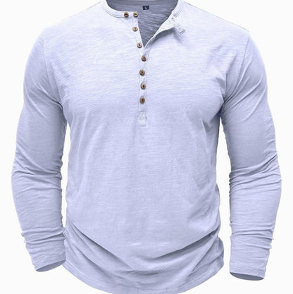 Button Front Long Sleeve Henley