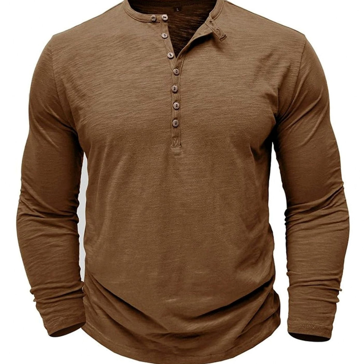 Button Front Long Sleeve Henley