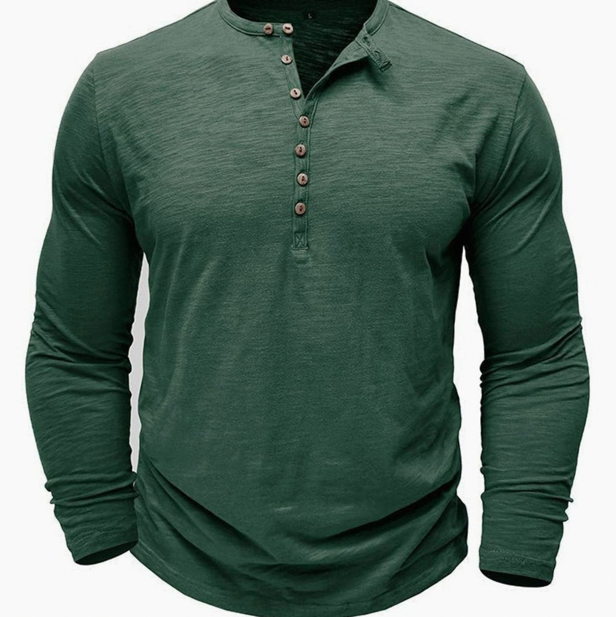 Button Front Long Sleeve Henley