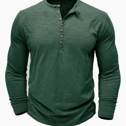 Button Front Long Sleeve Henley