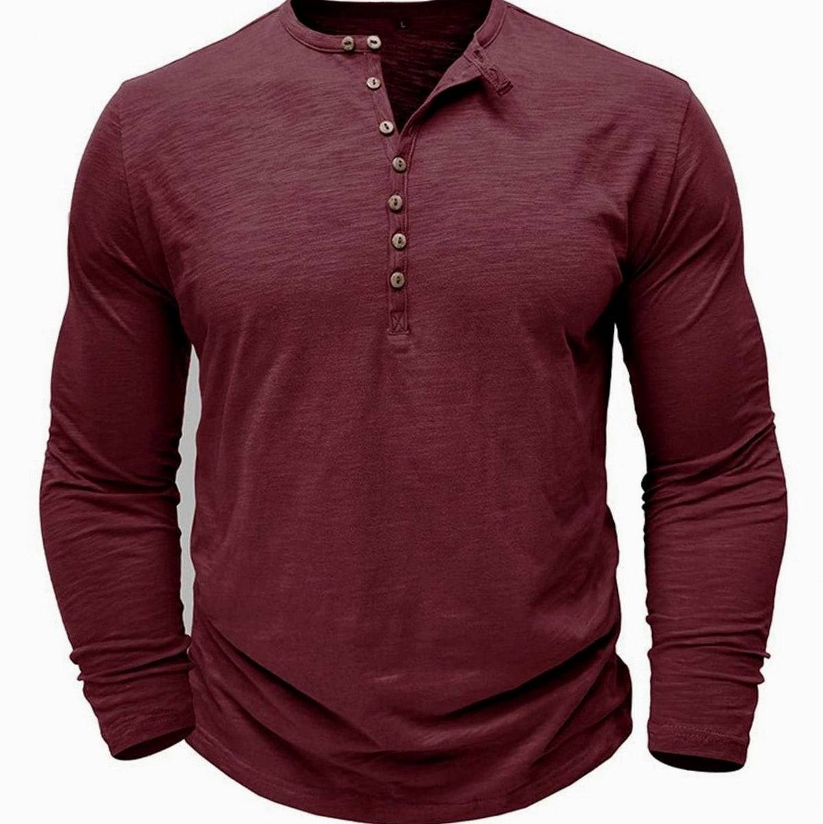Button Front Long Sleeve Henley
