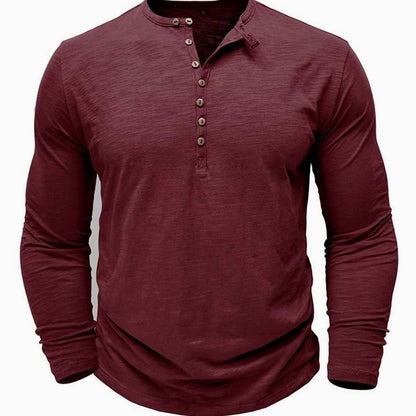 Button Front Long Sleeve Henley