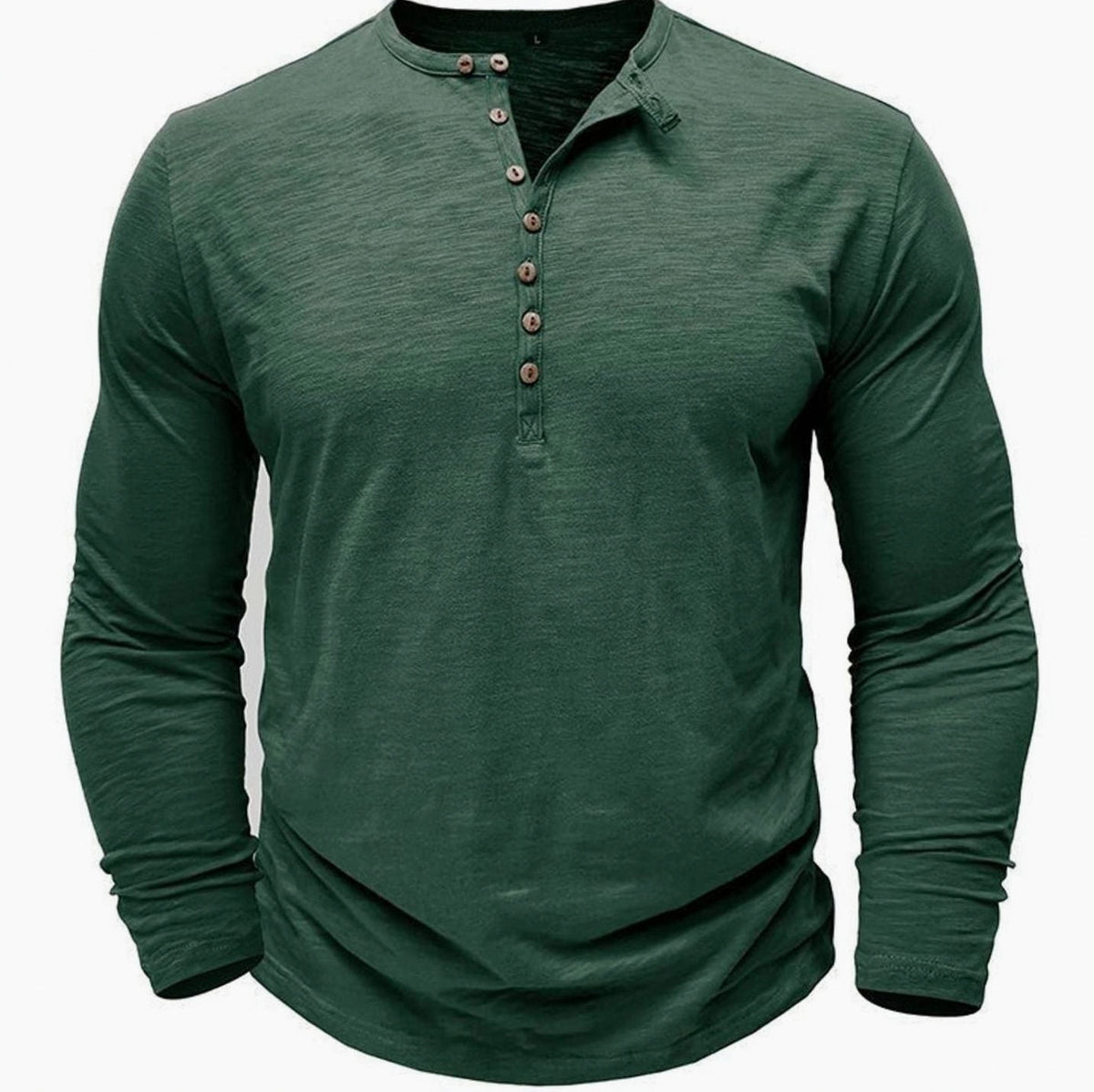 Button Front Long Sleeve Henley