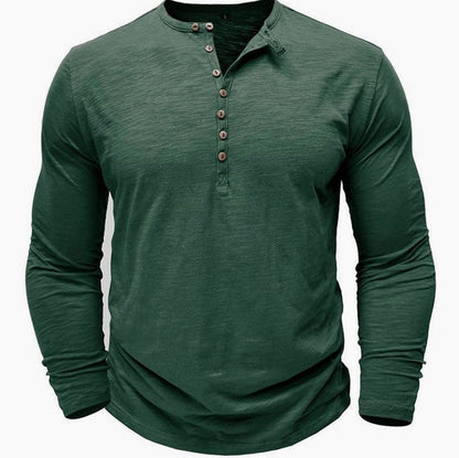 Button Front Long Sleeve Henley