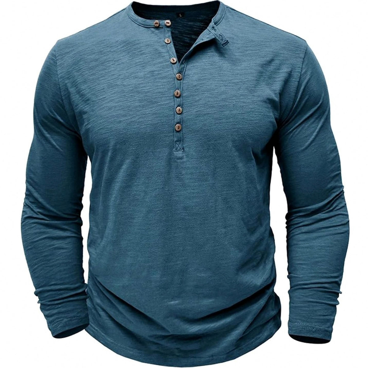 Button Front Long Sleeve Henley