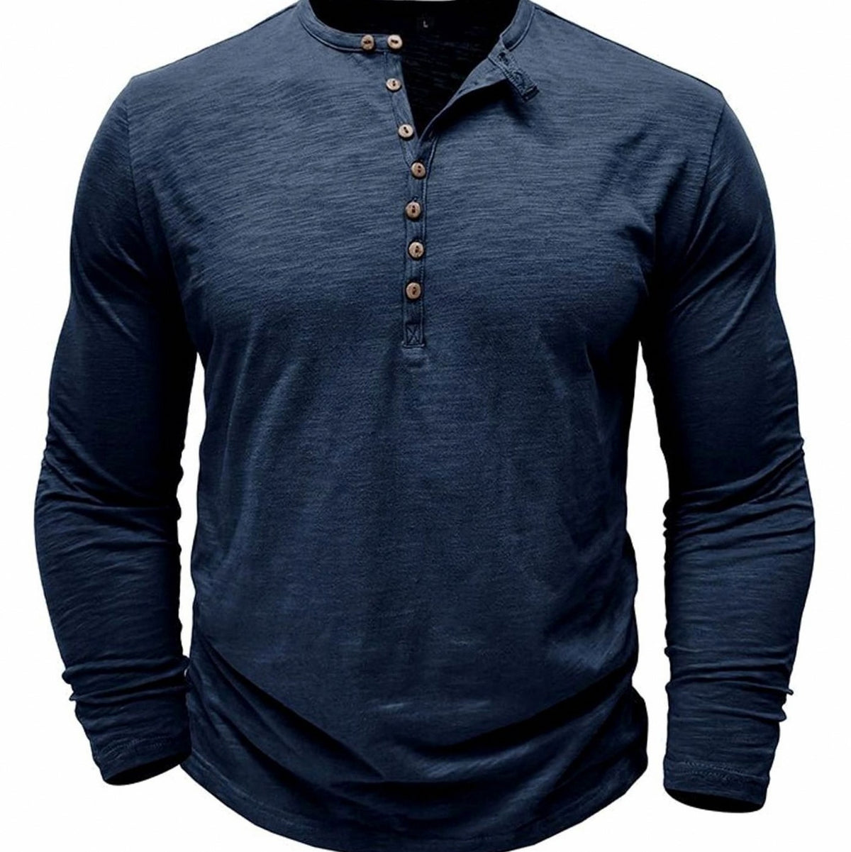Button Front Long Sleeve Henley