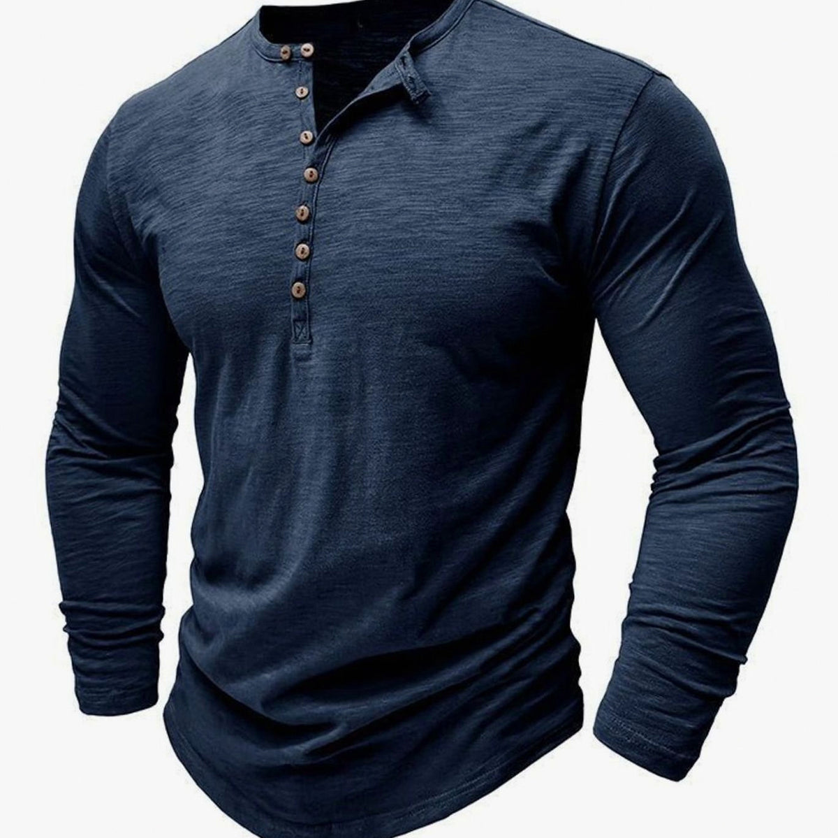 Button Front Long Sleeve Henley
