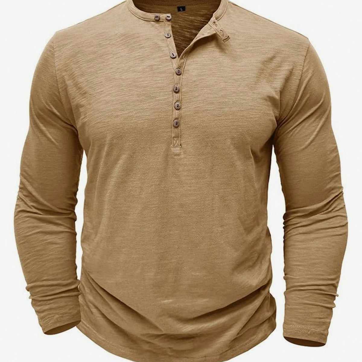 Button Front Long Sleeve Henley