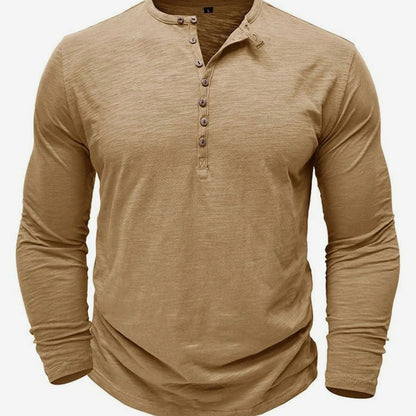 Button Front Long Sleeve Henley