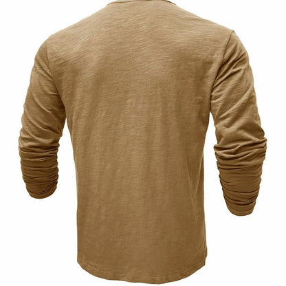 Button Front Long Sleeve Henley