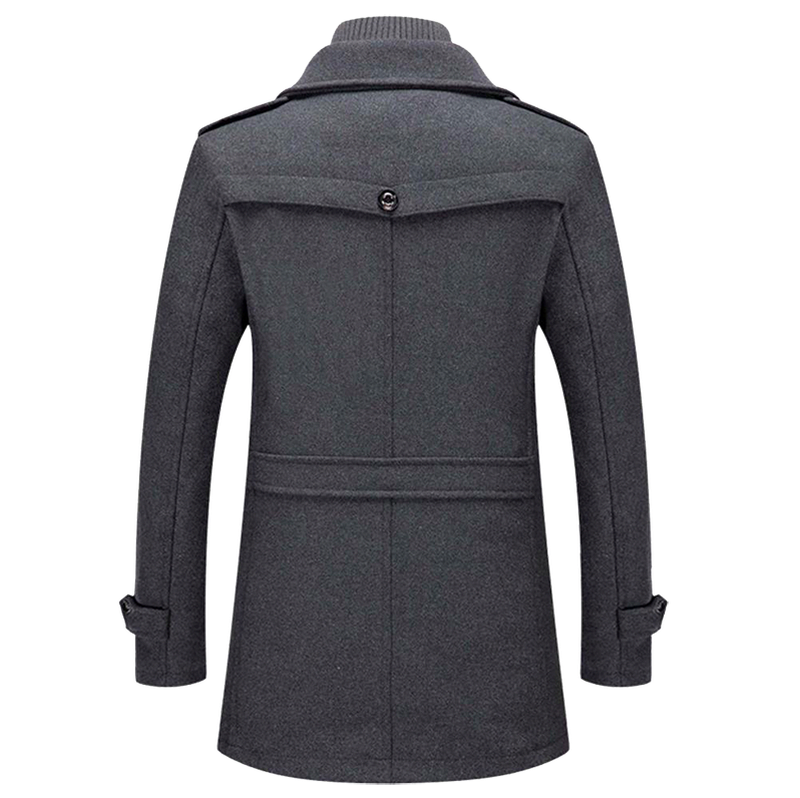 Layered Collar Button Front Overcoat