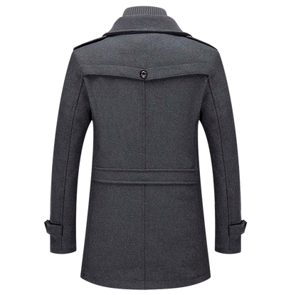 Layered Collar Button Front Overcoat