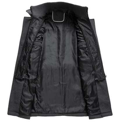 Layered Collar Button Front Overcoat