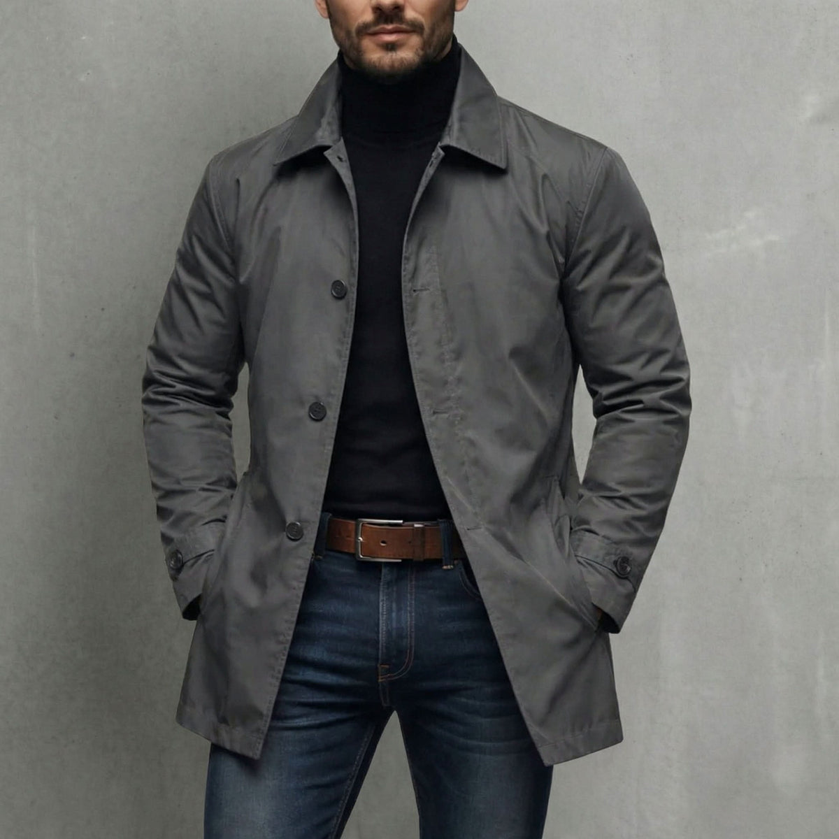 Button Front Trench Coat