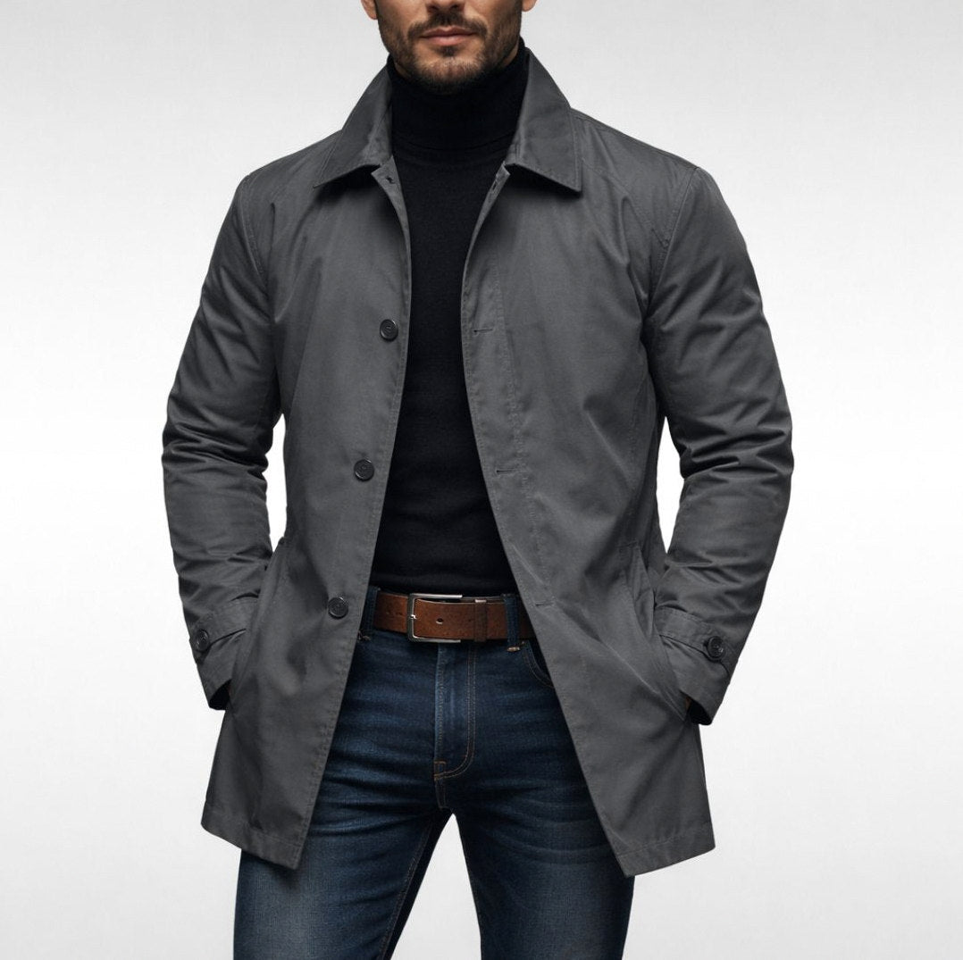 Button Front Trench Coat
