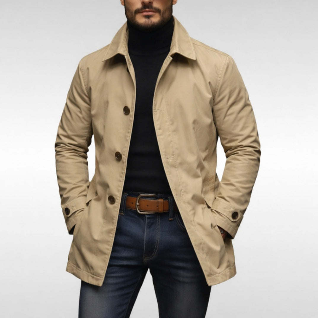 Button Front Trench Coat
