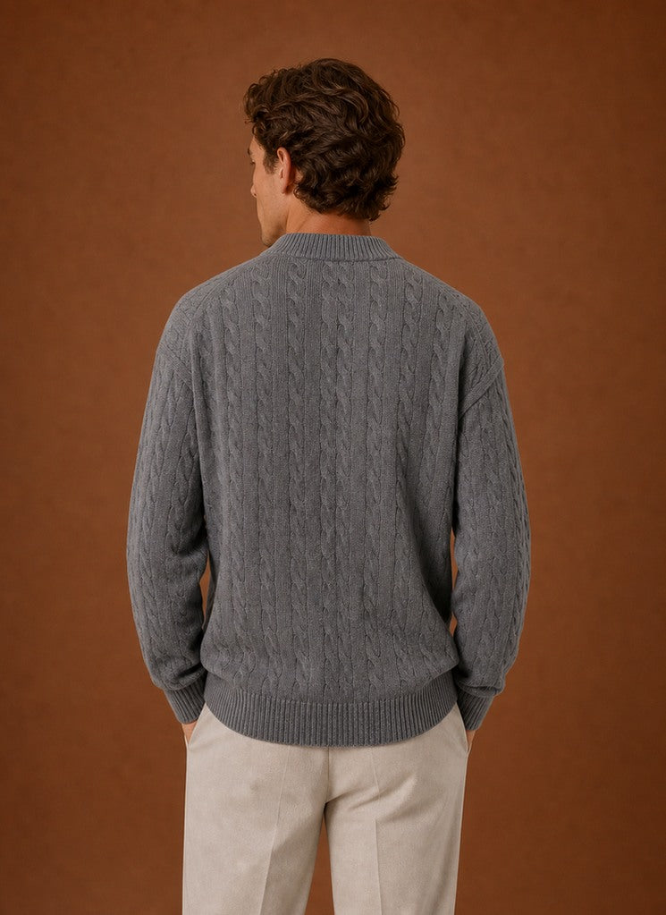 Cable Knit Button Front Cardigan