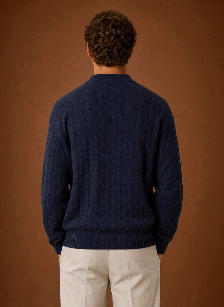 Cable Knit Button Front Cardigan